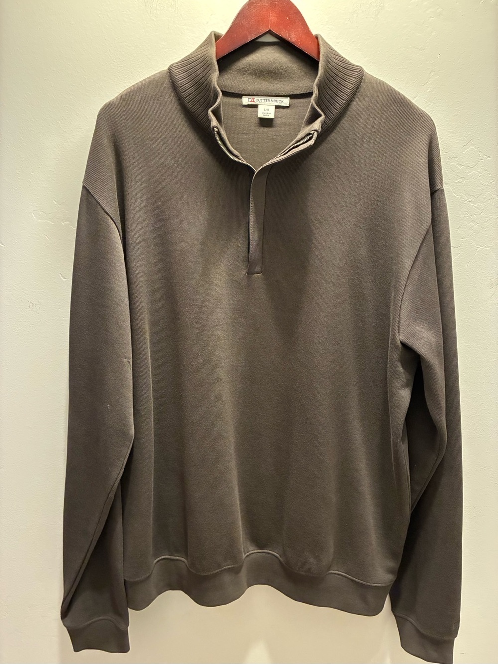 Cutter & Buck Men's Brown Half-Zip Pullover Sweater Size L